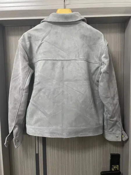 Design Suede Utility Jacket Beige Outerwear - 7