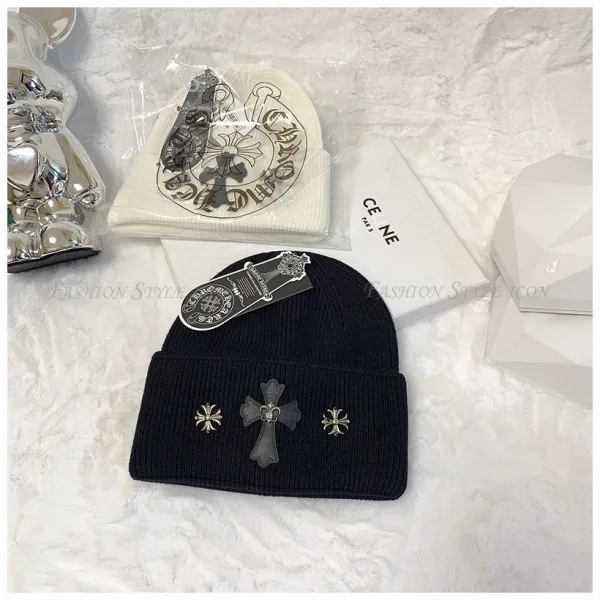 Celine Cross-Embellished White Beanie - 6