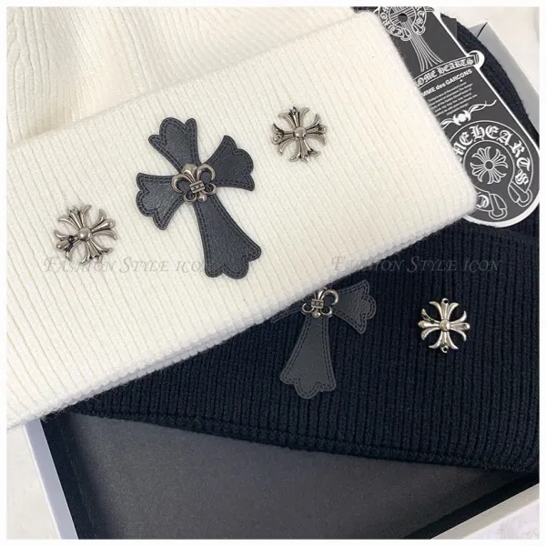 Celine Cross-Embellished White Beanie - 4