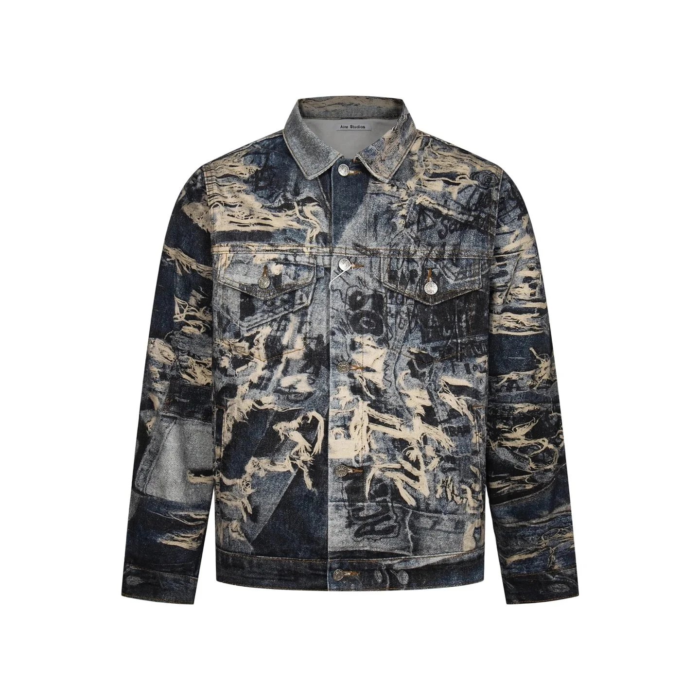 Acne Studios Jeans Wide-Leg Chain-Graphic — 29-1981 Retro Trompe-l’œil, Decay, Plunder, and Graffiti