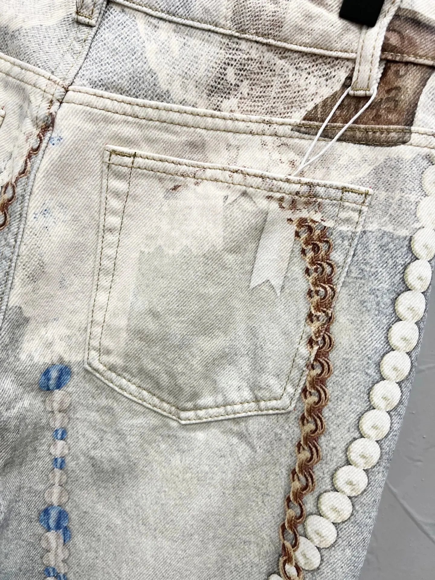 Acne Studios Jeans Wide-Leg Chain-Graphic image 6