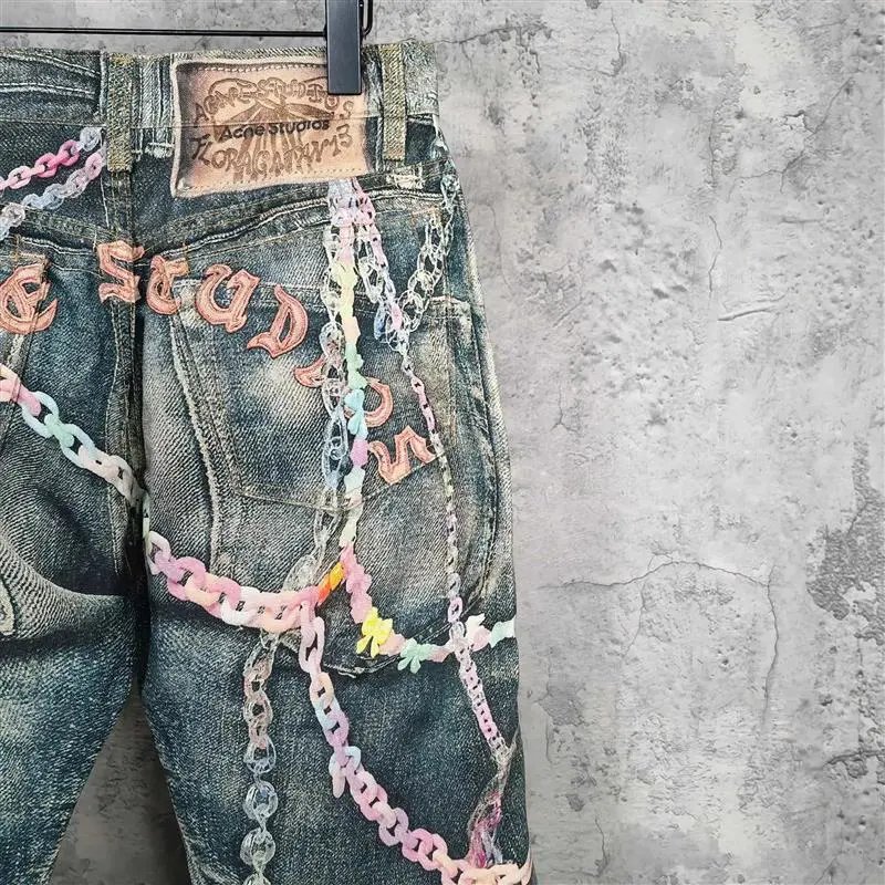 Acne Studios Jeans Wide-Leg Chain-Graphic image 10