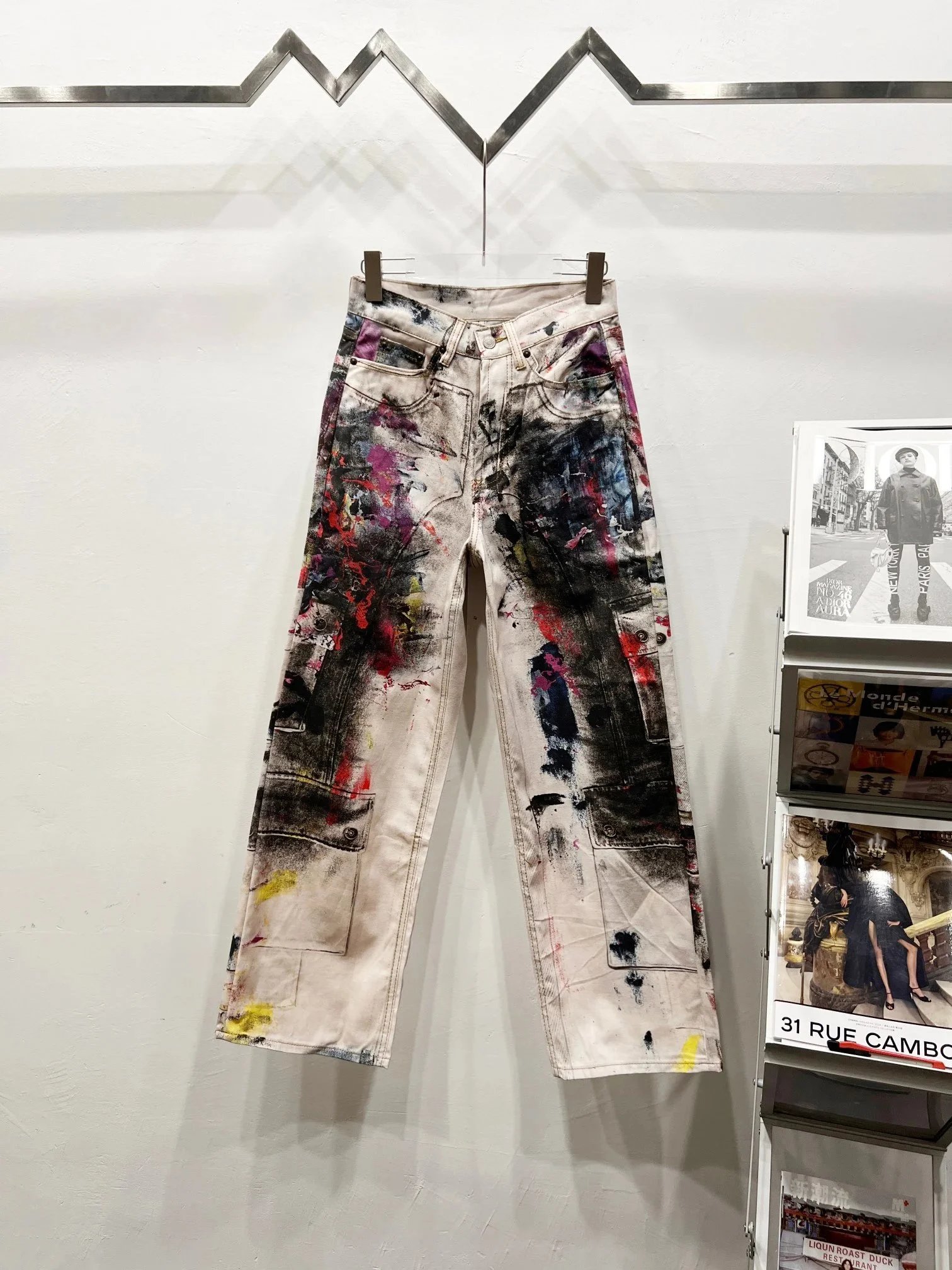 Acne Studios Jeans Wide-Leg Chain-Graphic — 2023–2025 New 3D Digital‐Print Graffiti