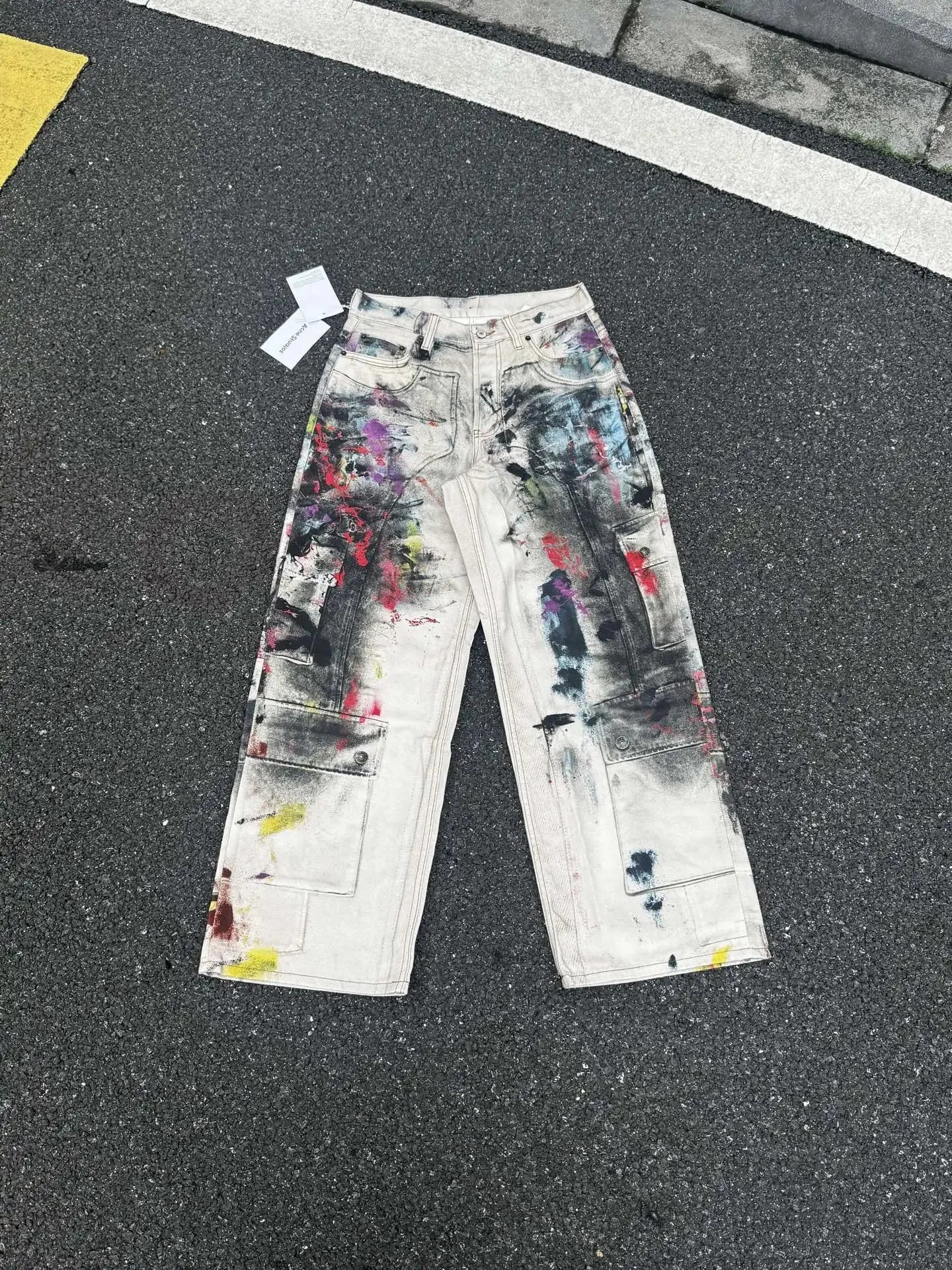 Acne Studios Jeans Wide-Leg Chain-Graphic — 13-1981 Series