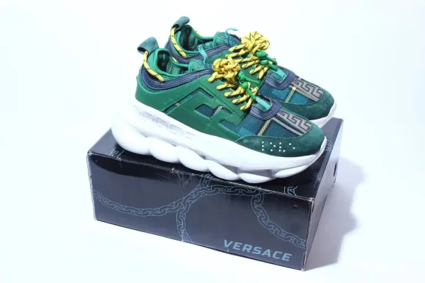 Versace Chain Reaction Green Yellow Chunky Sneakers - 1