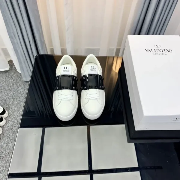 Valentino Rockstud Spike Low-Top White and Silver Sneakers - 6