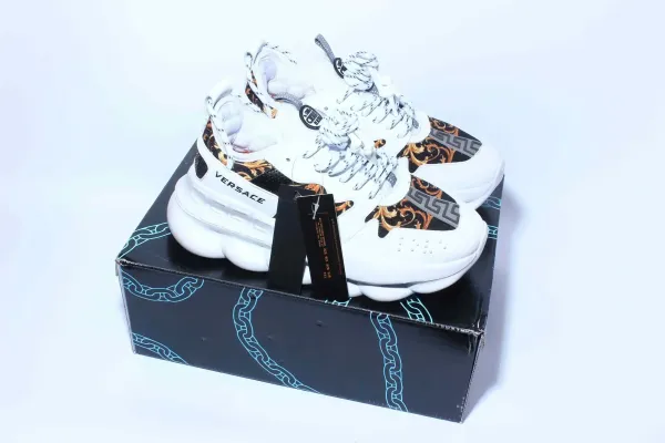 Versace Chain Reaction Green Yellow Chunky Sneakers - 7