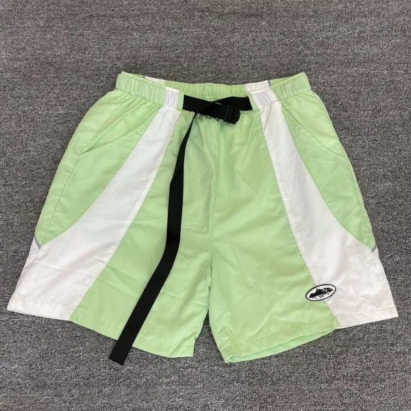 Off-White Diagonal Stripe Swim Shorts Lime Green - 1