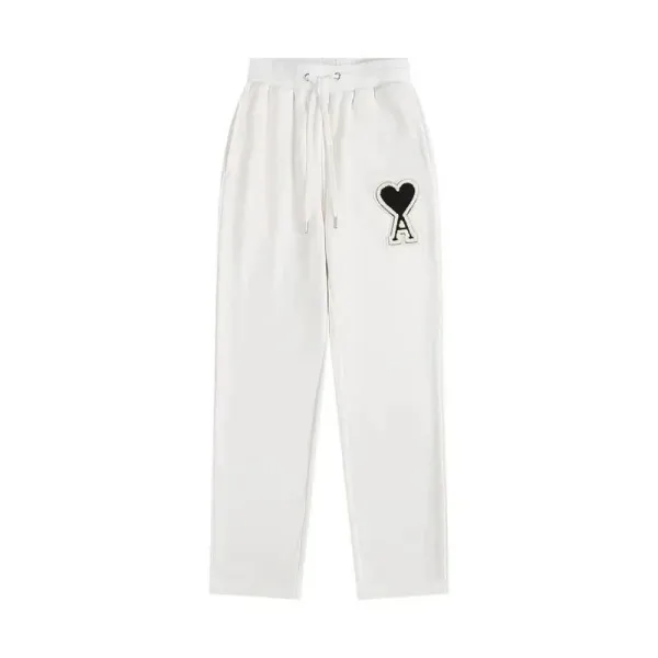 Ami Paris Heart Logo Sweatpants White - 1