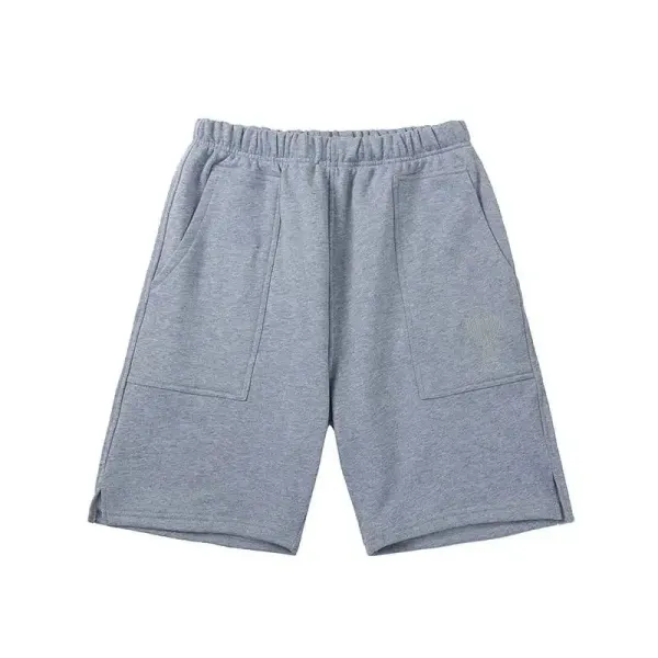Ami Paris Heart Logo Sweat Shorts Beige - 12