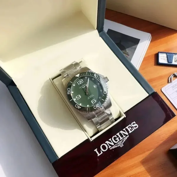Longines HydroConquest Green Dial Stainless Steel Mechanical Watch - 1
