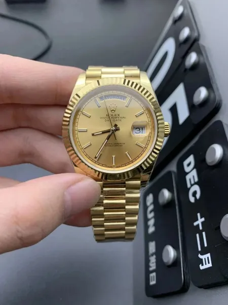 Rolex Day-Date 40 Yellow Gold Champagne Dial Mechanical Watch - 1