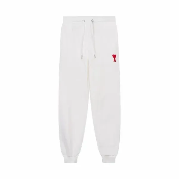 Comme des Garçons Play Heart Logo White Sweatpants - 1