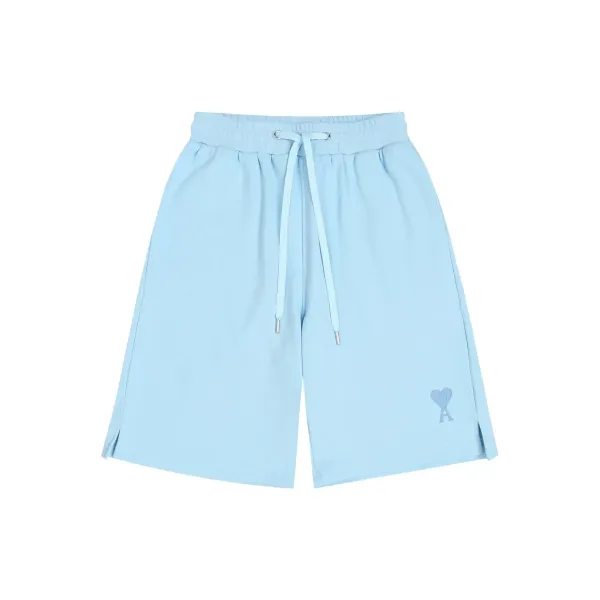 Ami Paris Heart Logo Sweat Shorts Beige - 6