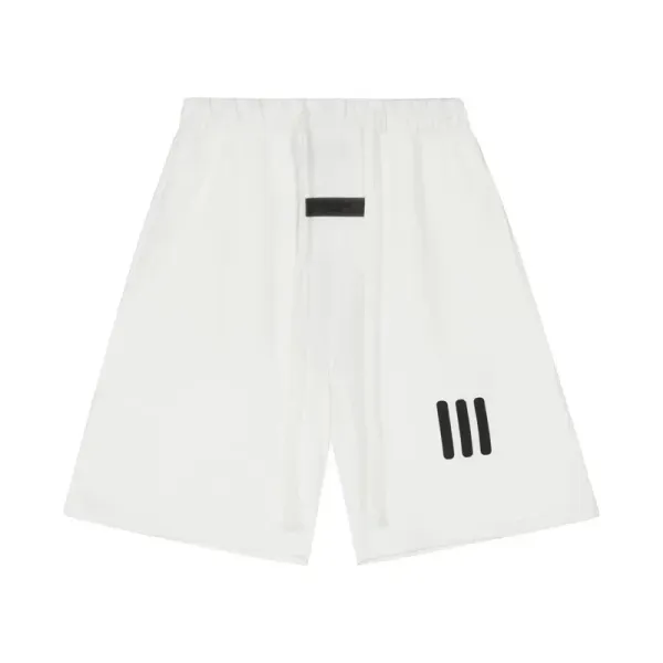 Fear of God Essentials Three-Stripe White Shorts - 1