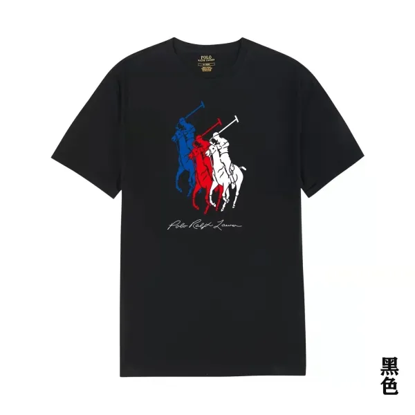 Polo Ralph Lauren Triple Pony Graphic Black T-Shirt - 1