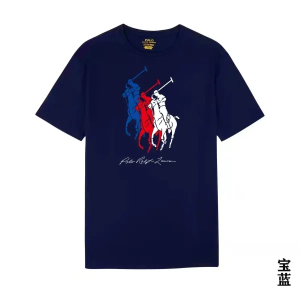 Polo Ralph Lauren Triple Pony Logo Navy T-Shirt - 1