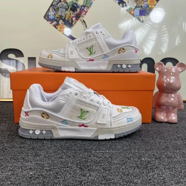 Louis Vuitton Trainer Multicolor Embroidered Sneakers - 1