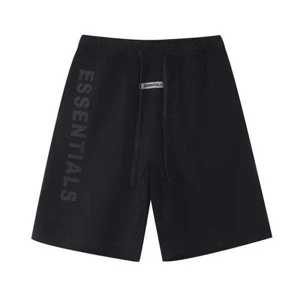 Fear of God Essentials Logo-Print Black Sweatshorts - 1