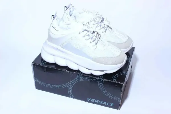 Versace Chain Reaction Green Yellow Chunky Sneakers - 12