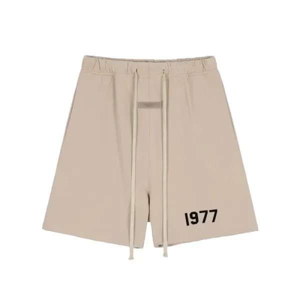 Fear of God Essentials 1977 Beige Drawstring Shorts - 1