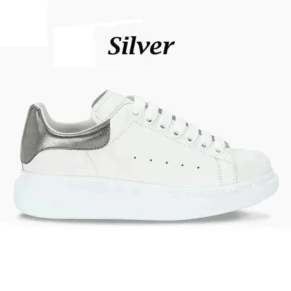 Alexander McQueen Oversized Sneaker Silver White Sneakers - 1