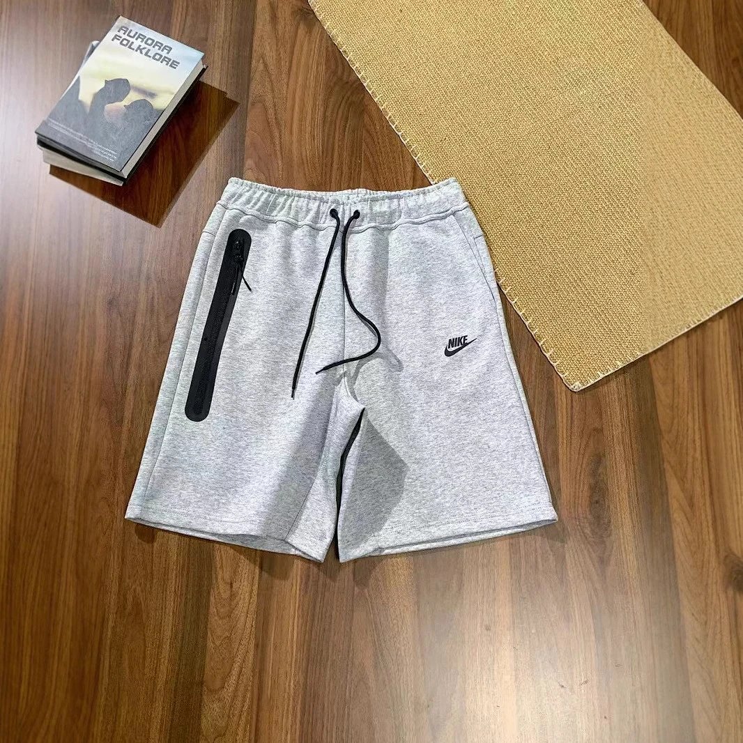 2025 Cross-Border NK Tech Fleece Men's Knit Side-Taped Big-Pocket Sports Shorts (Knee-Length)