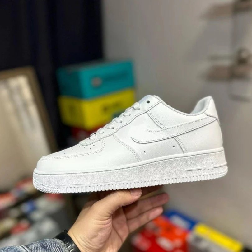 AF1 High Version Air Force 1 Top Layer Leather Skate Shoes Unisex Casual Sports White Sneakers Factory Direct Sale