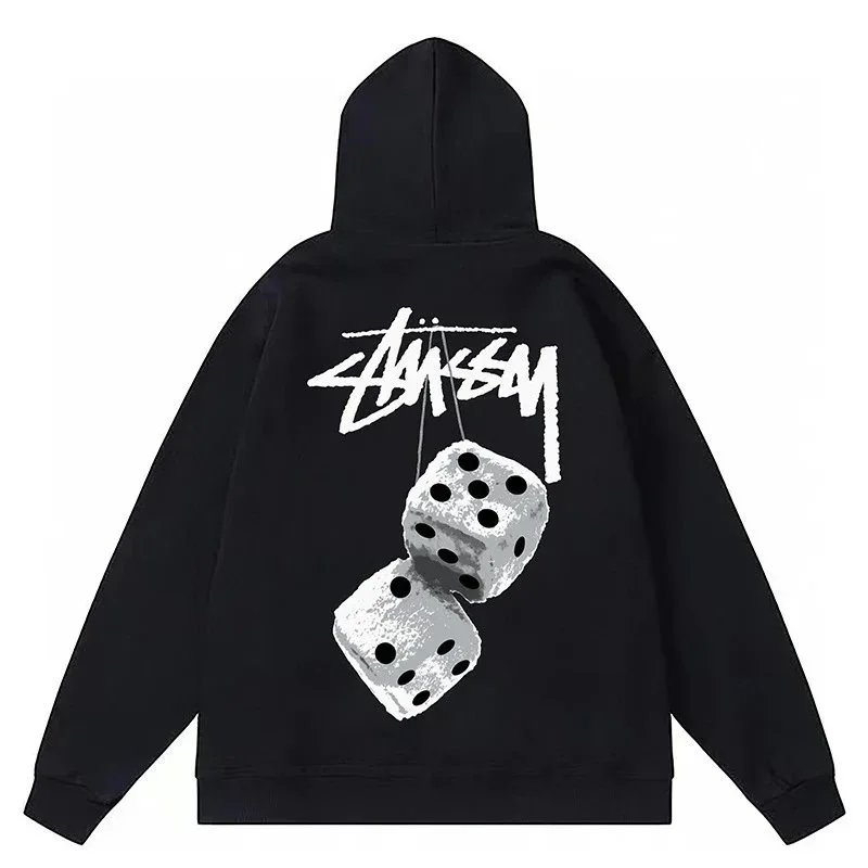 Stussy Fuzzy Dice Hoodie Black