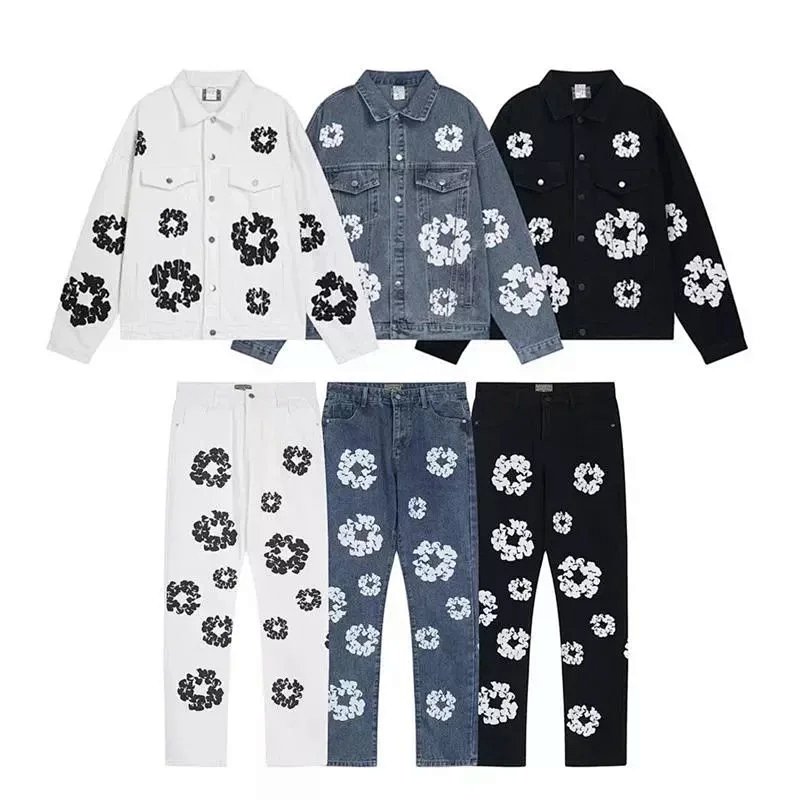 Design Floral Print Black Denim Jacket product detail 2 in Litbuy spreadsheet finds
