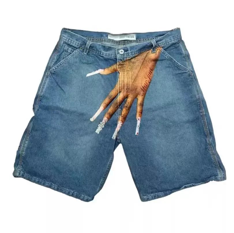 DRAFT INTER Hand Print Denim Shorts [7 styles]