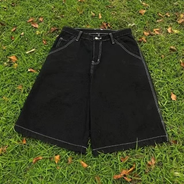 Design Wide-Leg Cargo Pants with Red Graffiti Embroidery Black Pants product detail 2 in Litbuy spreadsheet finds