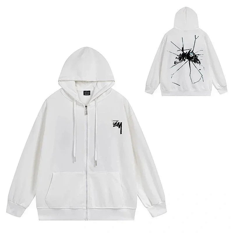 Design Graphic Print Zip-Up Hoodie Navy product detail 11 in Litbuy spreadsheet finds