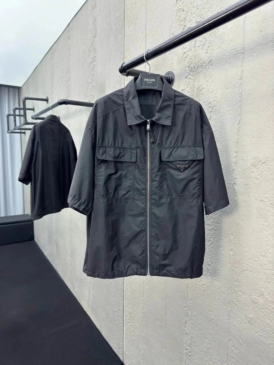 Three Pocket Zip Short Sleeve Shirt