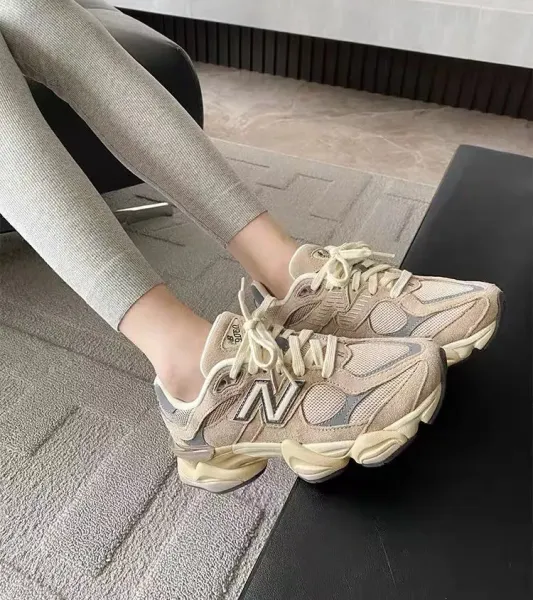 New Balance 9060 Beige Green Chunky Sneakers - 14