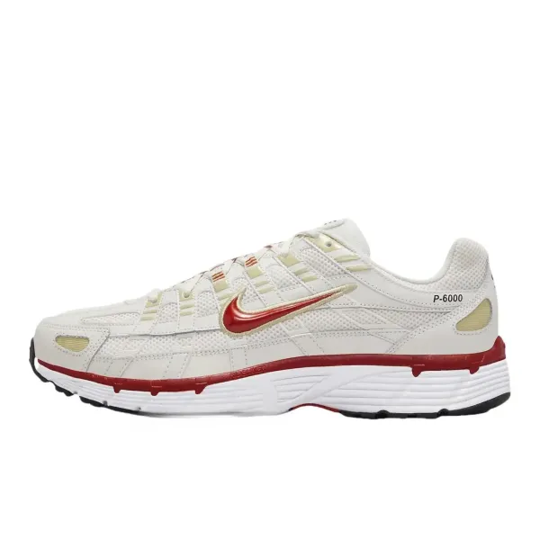 Nike P-6000 White Red Beige Running Shoes - 1