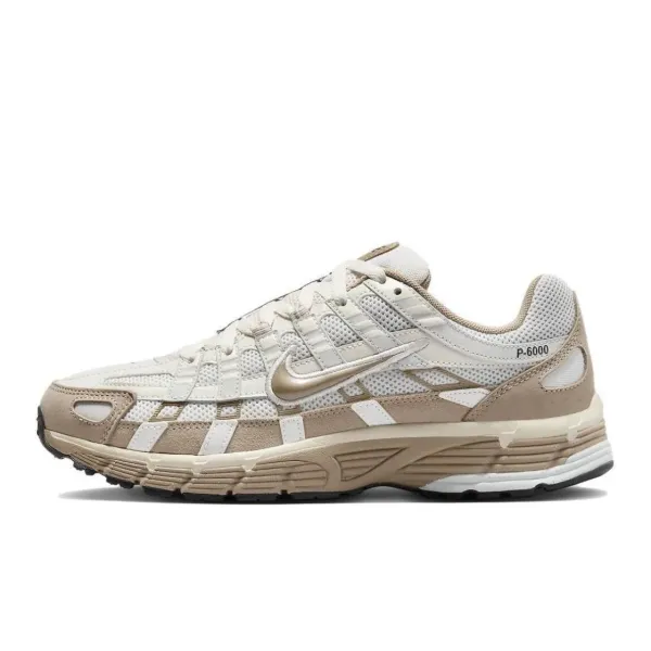 Nike P-6000 Beige and White Running Shoes - 1
