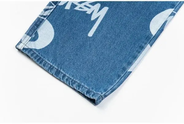 Stüssy 8-Ball Print Denim Shorts Black - 18