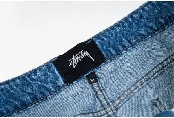 Stüssy 8-Ball Print Denim Shorts Black - 19