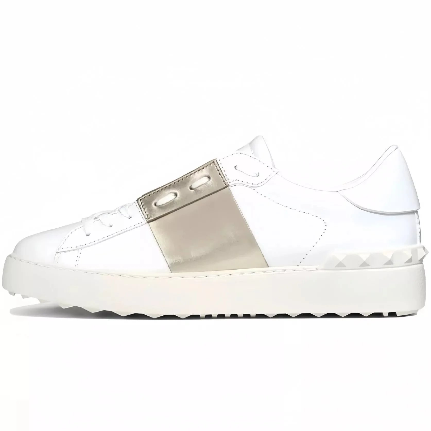 小白鞋白拼浅金