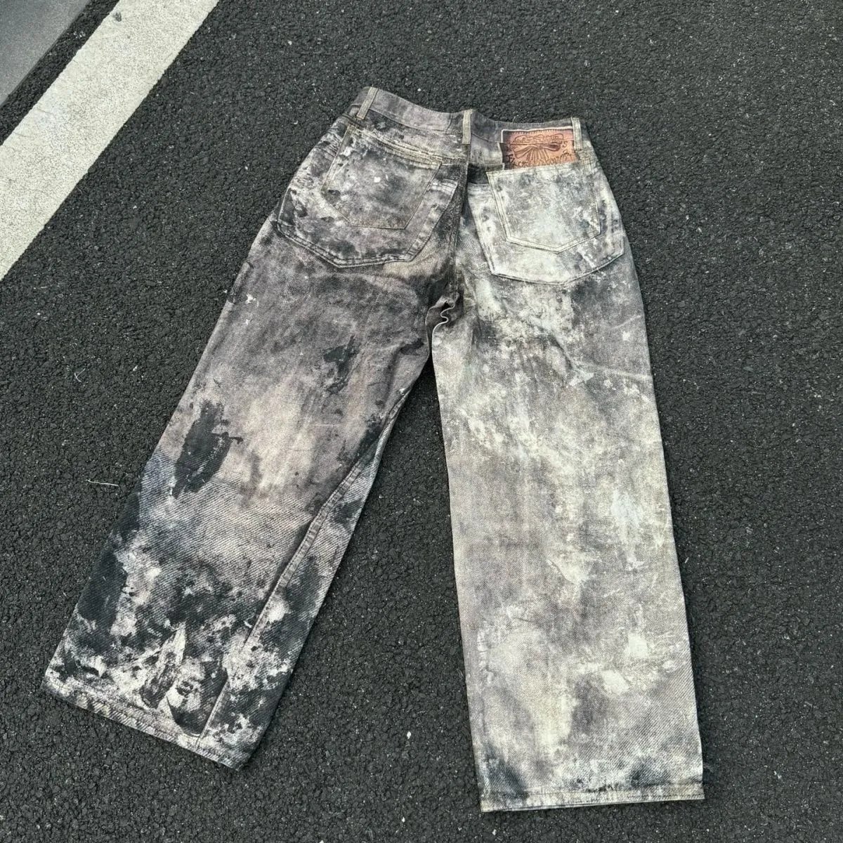 Splatter Camo Straight Leg Denim