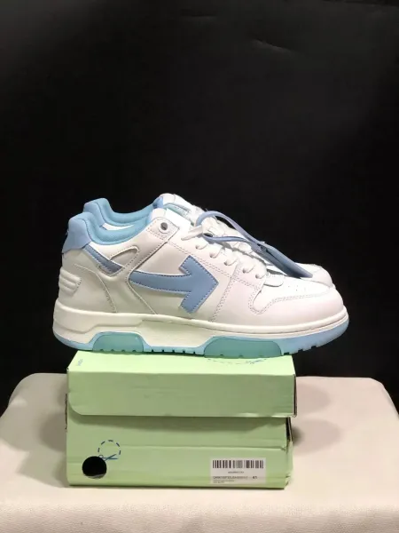 Off-White Arrow Low White and Sky Blue Sneakers - 1