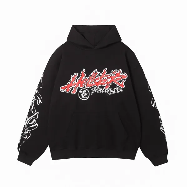 Hellcat Records Flame Logo Black Hoodie - 1