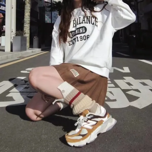 New Balance 9060 Beige Green Chunky Sneakers - 22