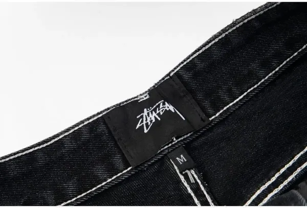 Stüssy 8-Ball Print Denim Shorts Black - 40