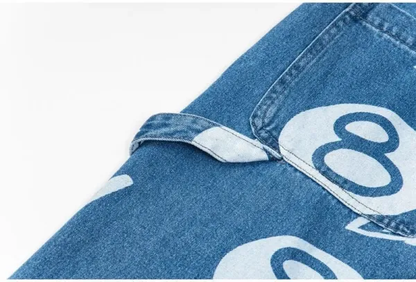 Stüssy 8-Ball Print Denim Shorts Black - 24