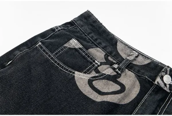 Stüssy 8-Ball Print Denim Shorts Black - 31