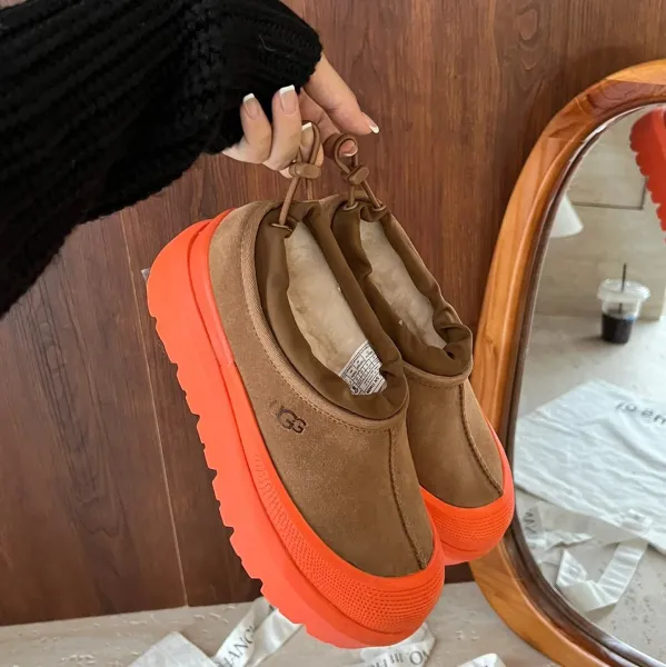 UGG Fluff Yeah Platform Slip-On Orange-Brown Boots - 1