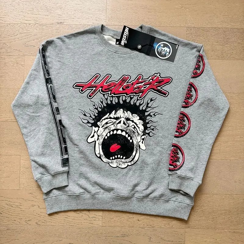 Hellstar Screaming Skull Gray Hoodie - 1
