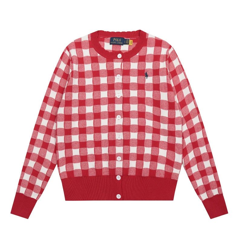Ralph Lauren Check Jacquard Embroidery Knit Cardigan photo 6